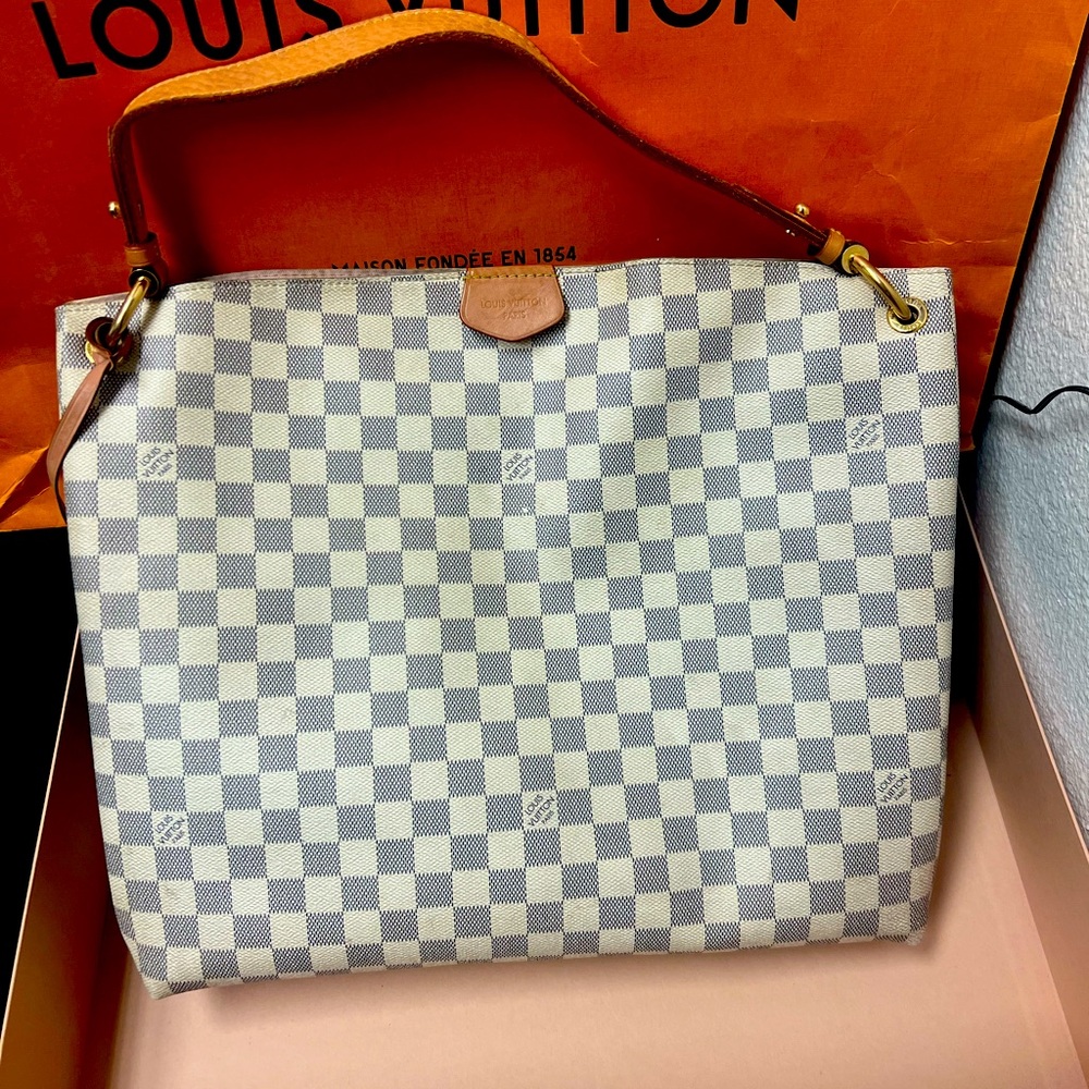 LV Damier Azur Graceful MM Rose Ballerine